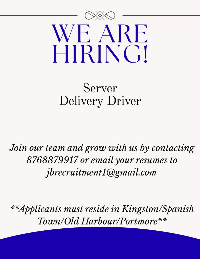 Now Hiring Server & Delivery Driver – Kingston & Surrounding Areas