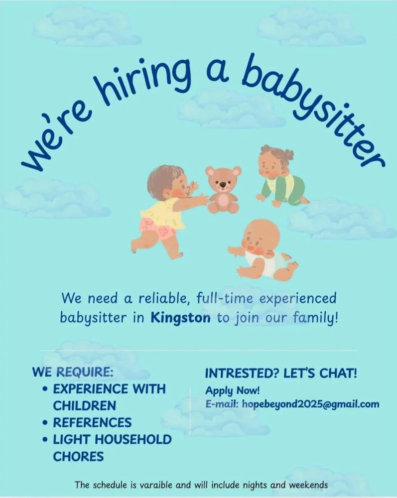 Childcare Opportunity – Experienced Babysitter Needed