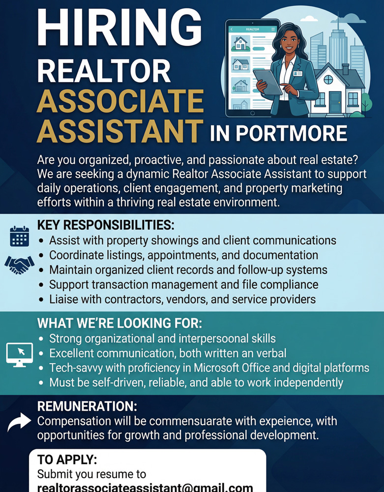 Property & Client Support Assistant – Portmore