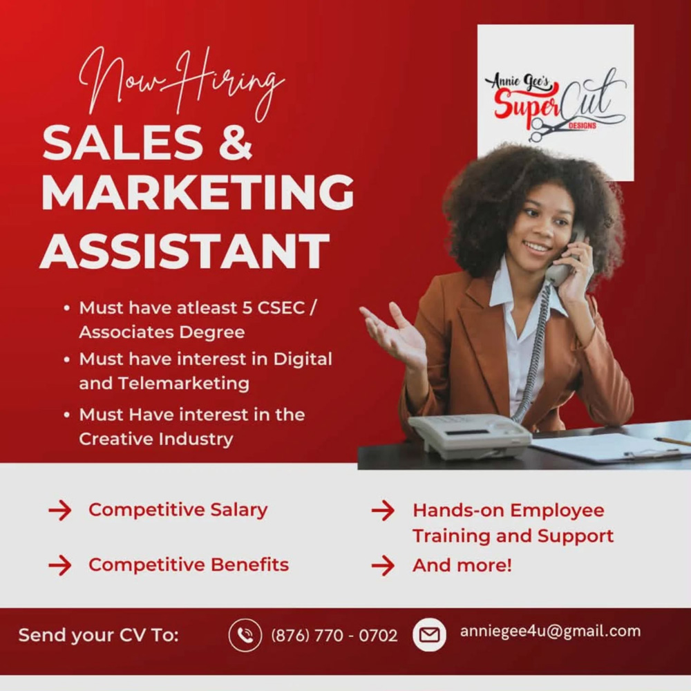 Sales & Marketing Assistant Needed – Apply Today