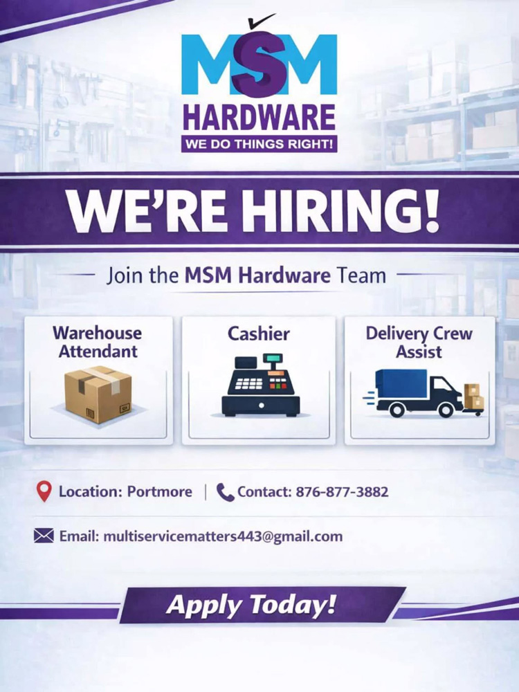 We’re Hiring Warehouse, Cashier & Delivery Crew – Portmore