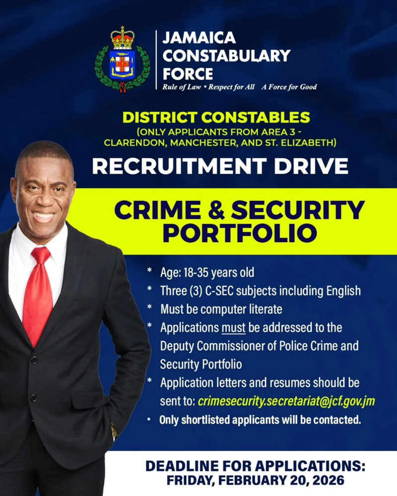 District Constables Recruitment Drive – Jamaica Constabulary Force