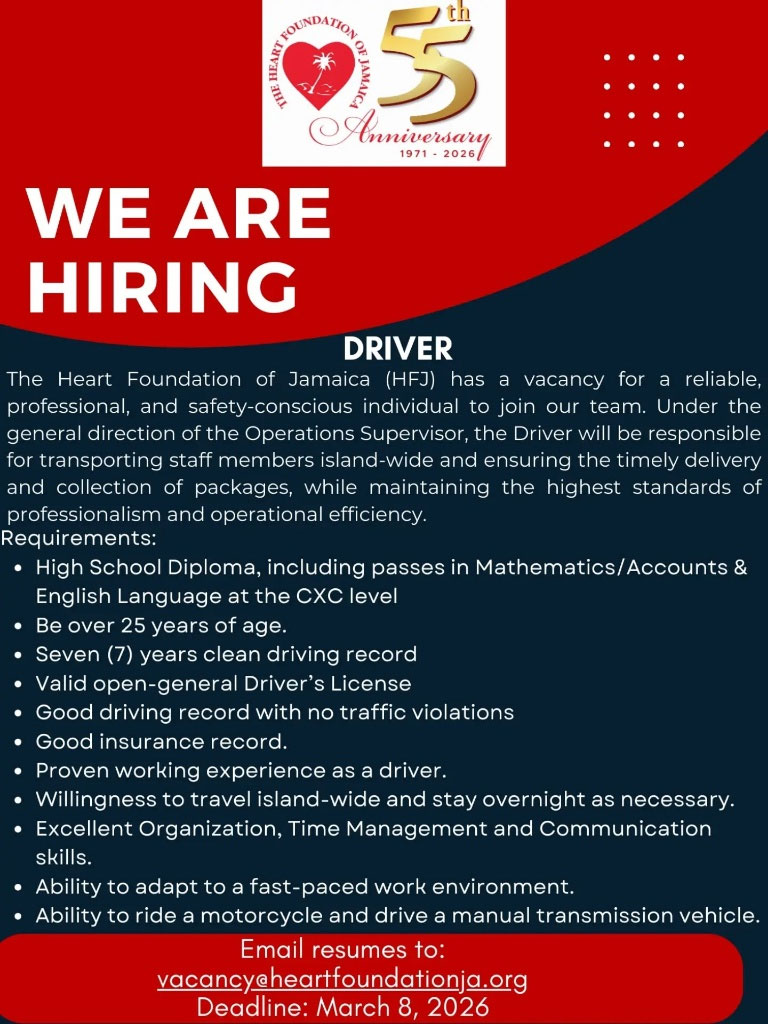 HFJ Hiring Professional Driver (Island-wide Delivery & Staff Transport)