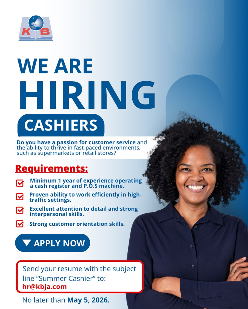Now Hiring Cashiers – Apply Today