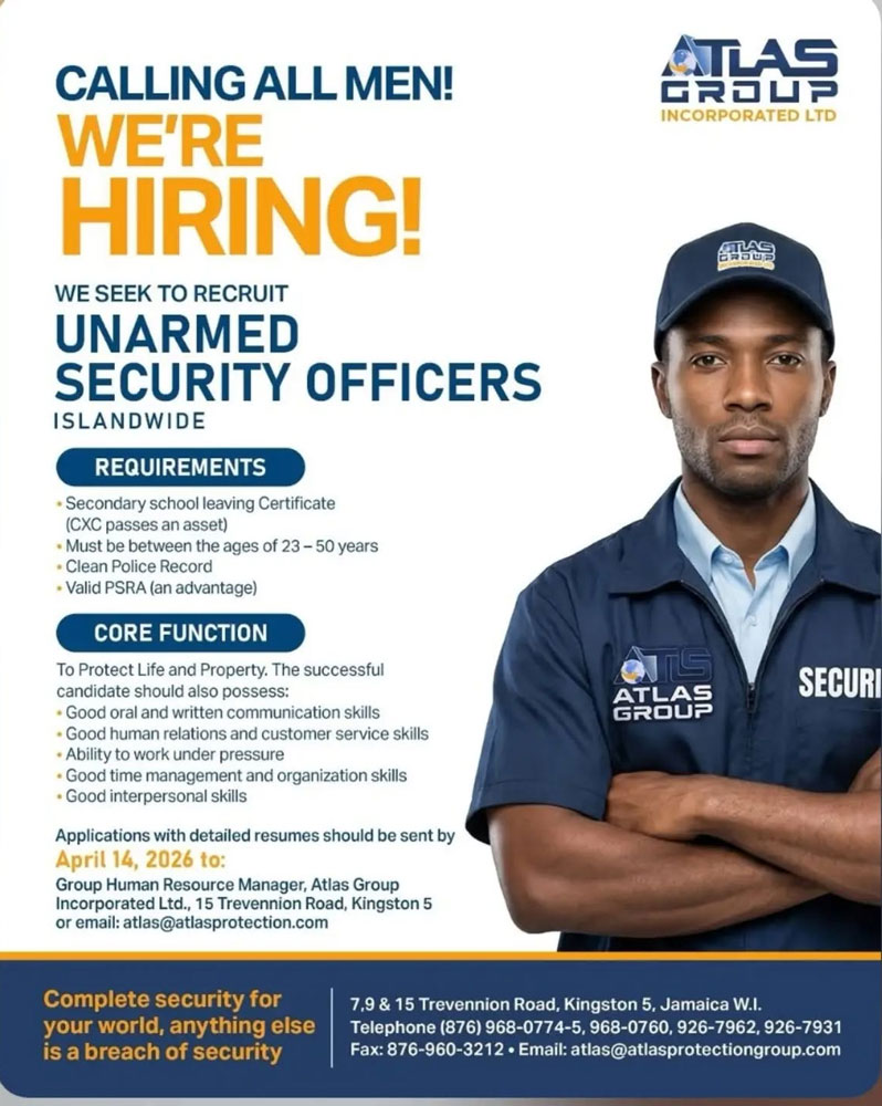 WE SEEK TO RECRUIT UNARMED SECURITY OFFICERS ISLANDWIDE
