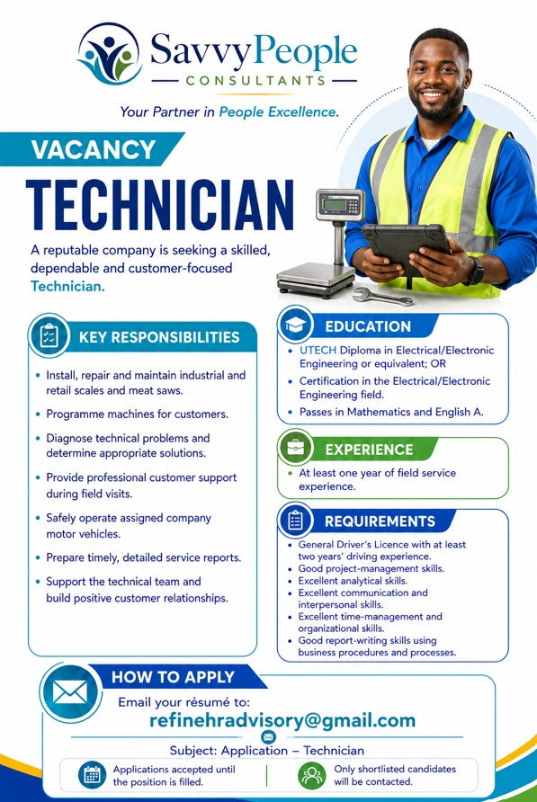 Job advertisement: Technician
